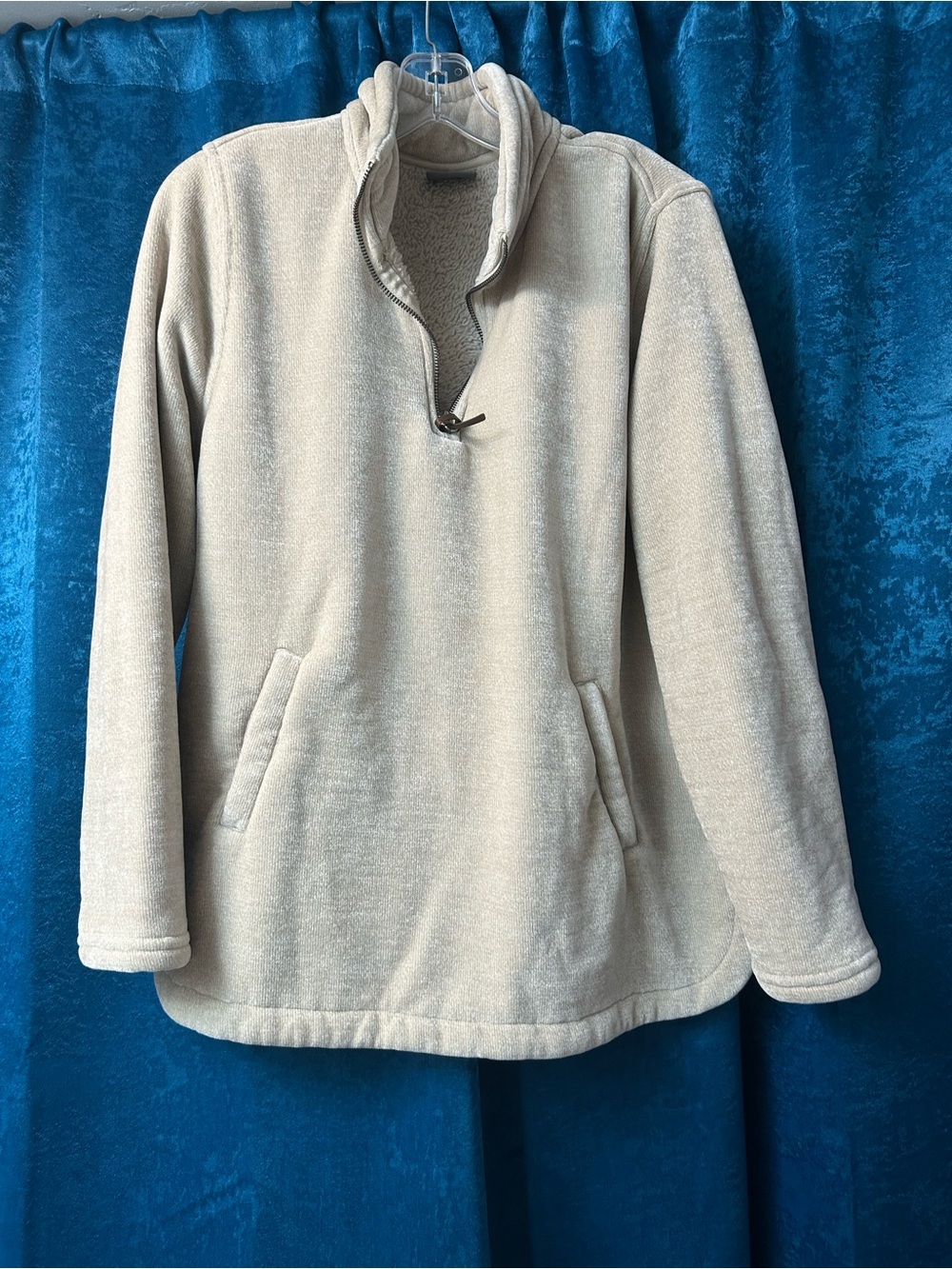 Source Unknown Men's Cream Quarter-Zip Fleece Pullover